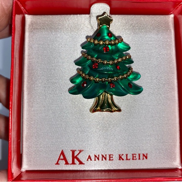 Vintage AK Ann Kline Lucite Green Tree Brooch - Picture 1 of 3
